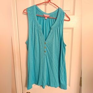 Lilly Pulitzer Turquoise Essie Tank Top XL